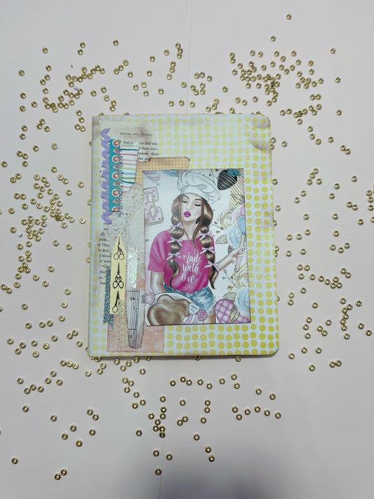 Brunette lady Recipe notebook