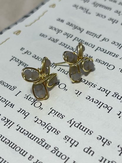 X gray crystal earrings