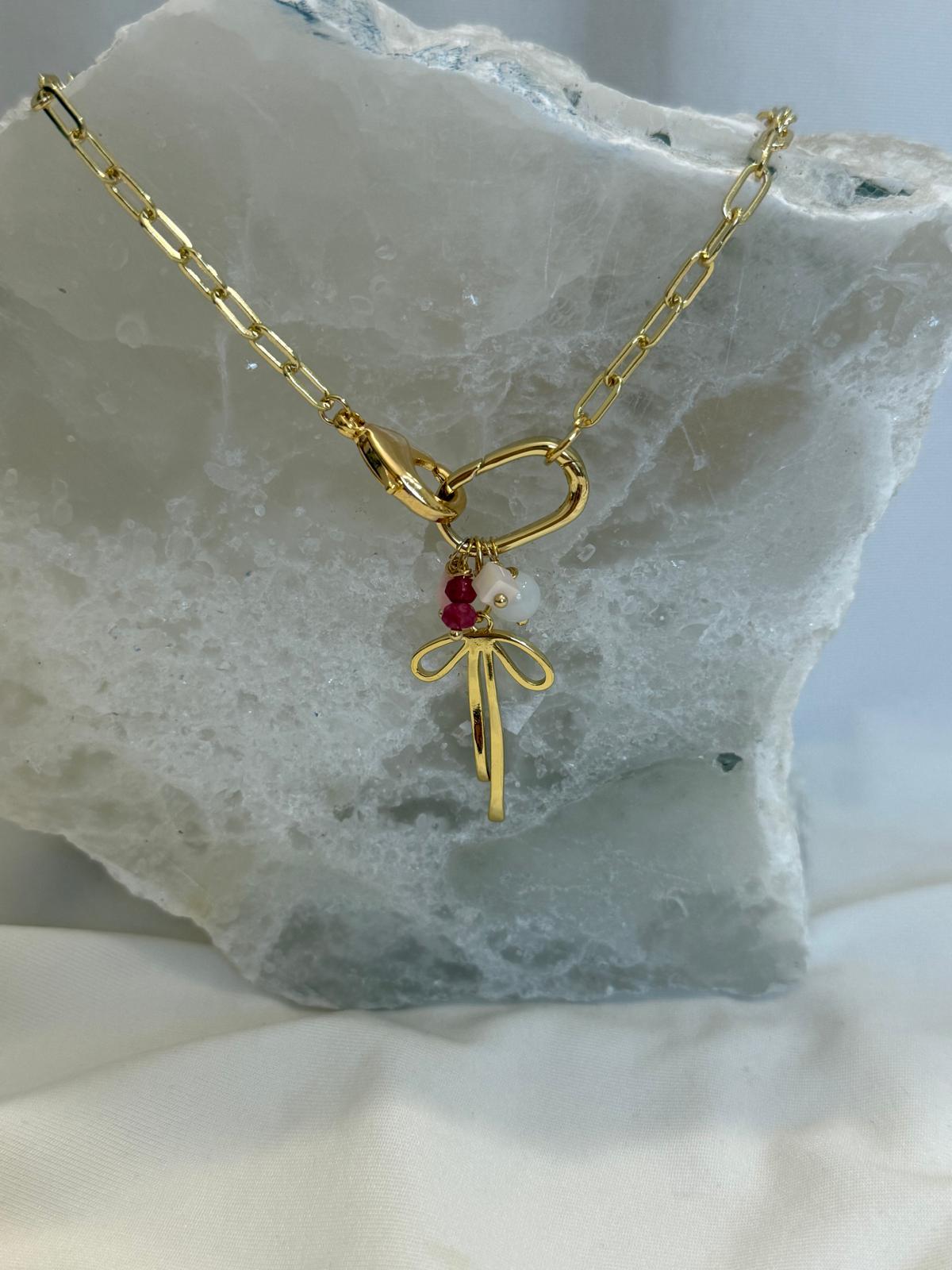 Coquette pink necklace