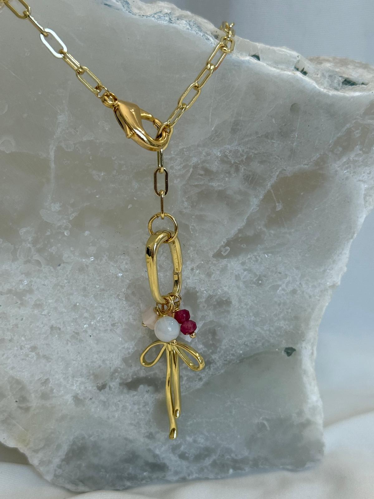 Coquette pink necklace